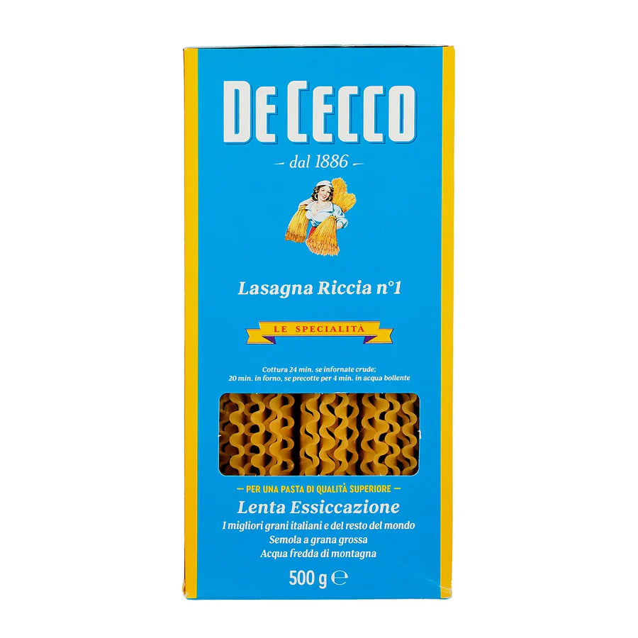 Pasta de Cecco Lasagna Larga dopiia ricci De Sémola de 500gr