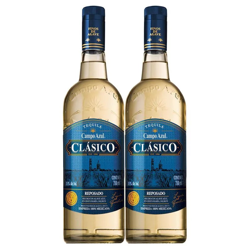 Tequila Campo Azul Reposado Clasico Pack 750 ml