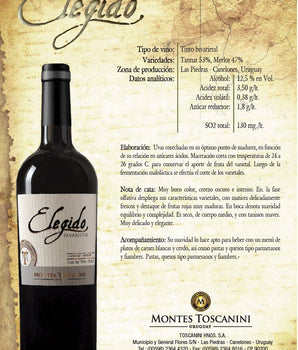 Vino Tinto Montes Toscanini Elegido Joven 750 ml
