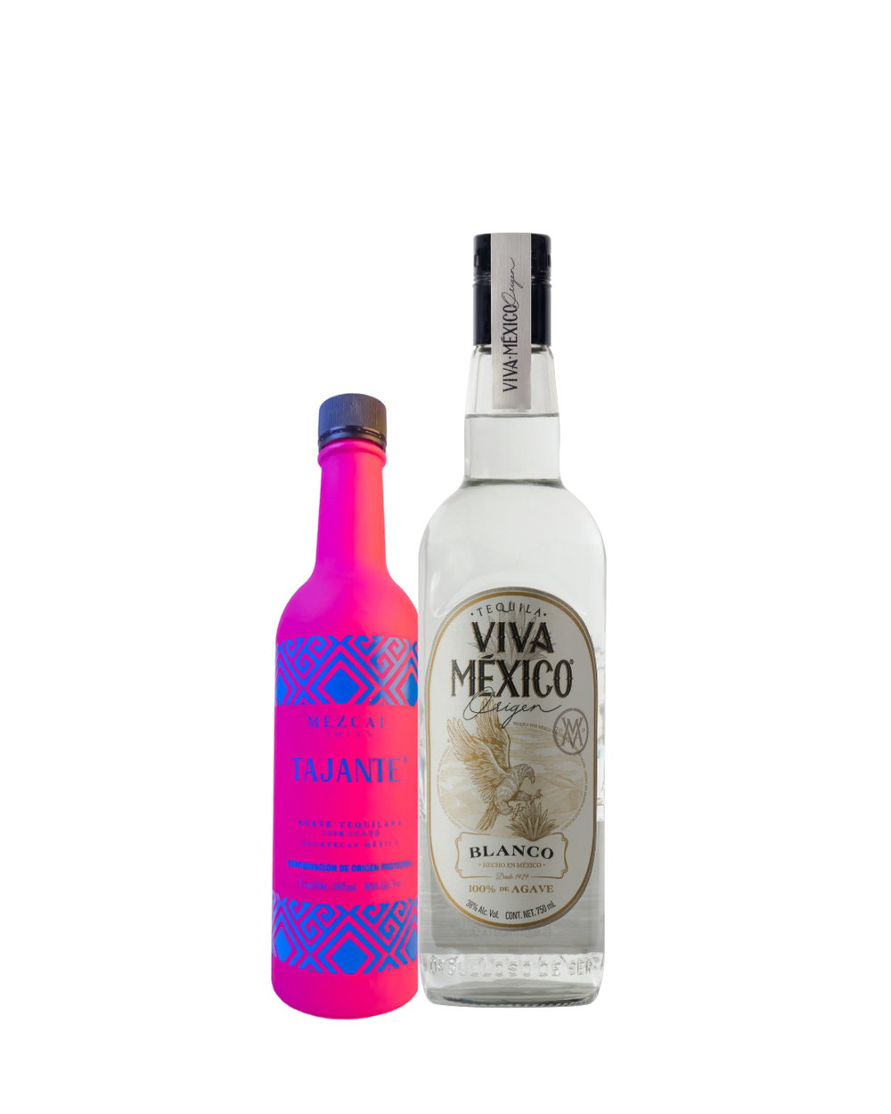 Tequila Viva Mexico Origen Blanco 750 ml - Mezcal Tajante Color 500 ml