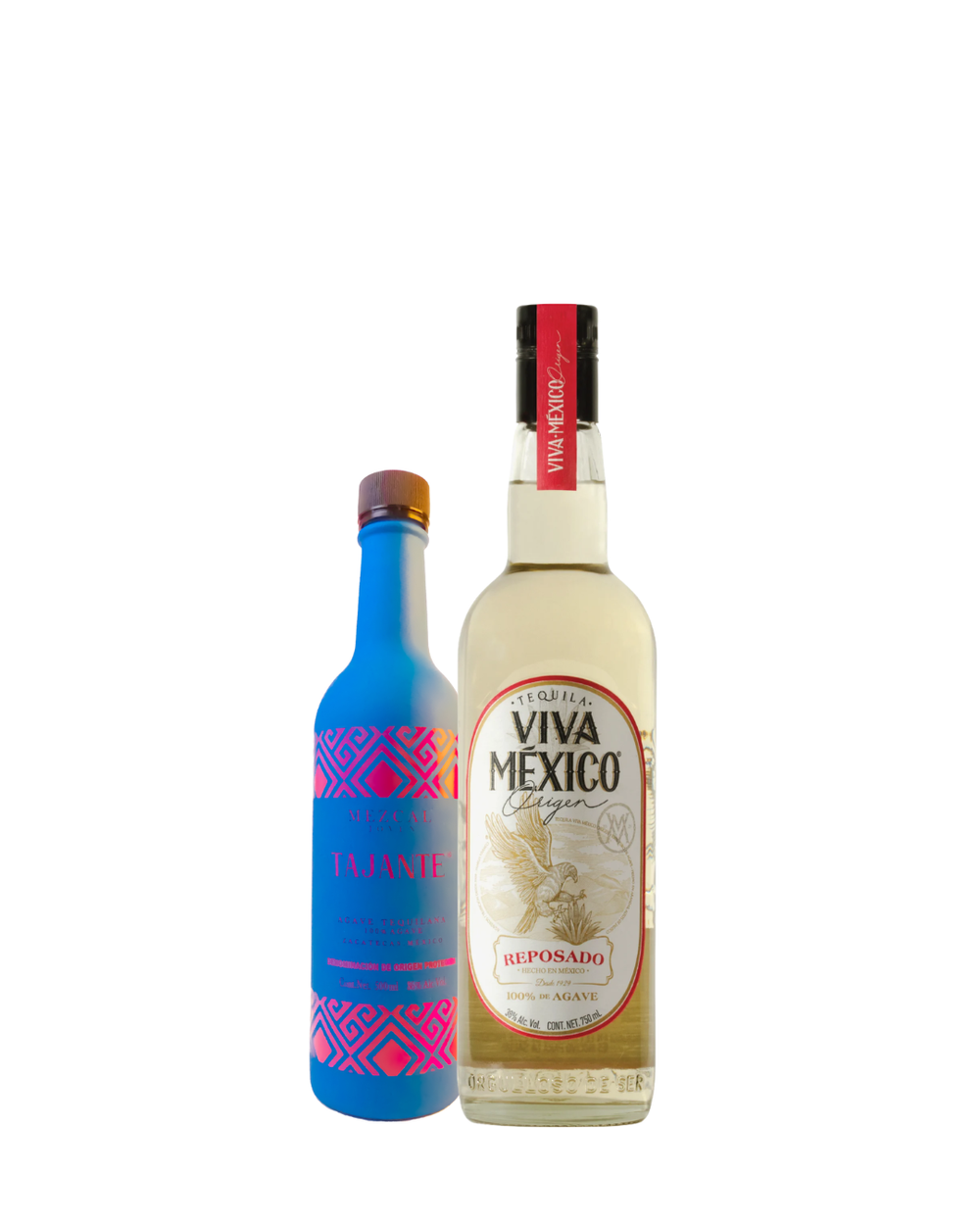 Tequila Viva México Origen Reposado 750 ml - Mezcal Tajante Color 500 ml