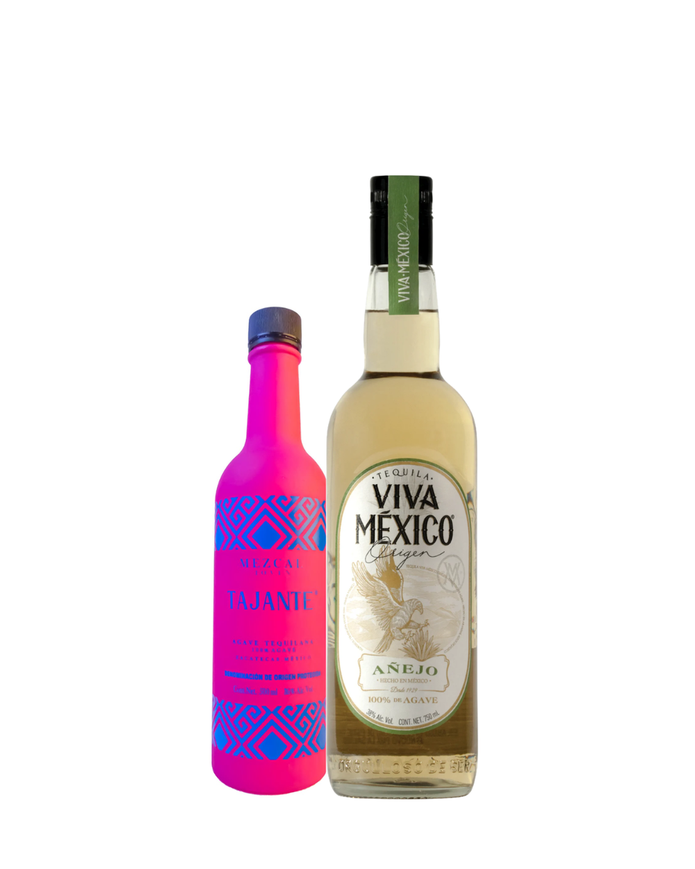 Tequila Viva Mexico Origen Añejo 750 ml - Mezcal Tajante Color 500 ml