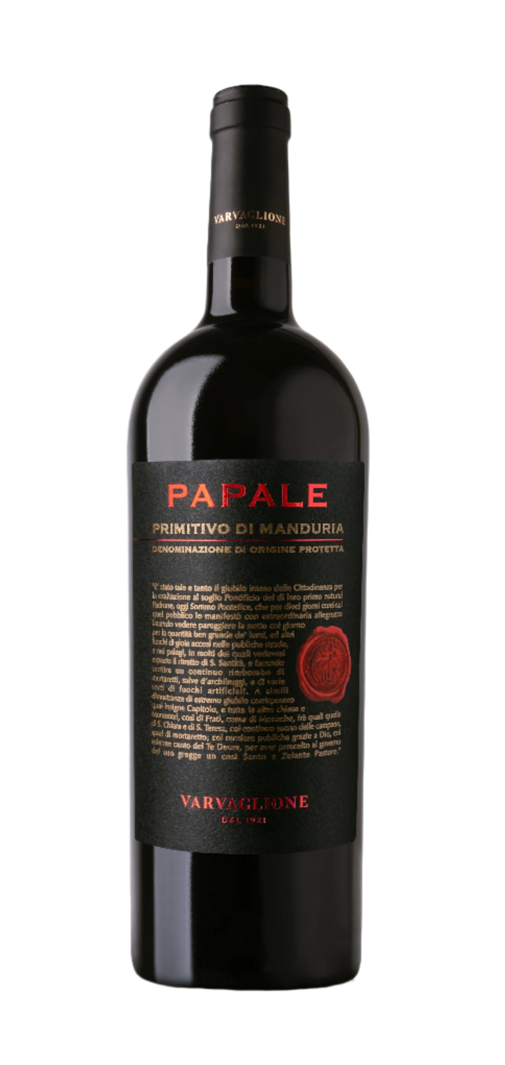 Vino Tinto Varvaglione Papale Primitivo di Manduria DOP 750ml