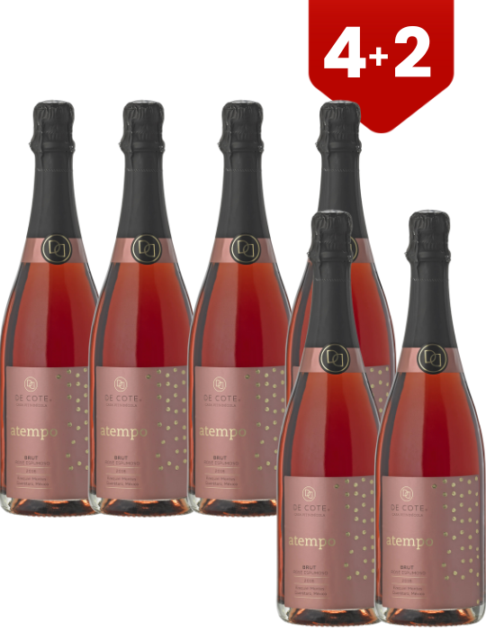 6X4 Vino Espumoso De Cote Atempo Brut Rose 750 ml