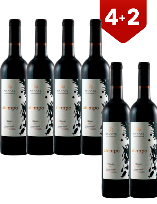 6X4 Vino Tinto De Cote Atempo Merlot 750 ml