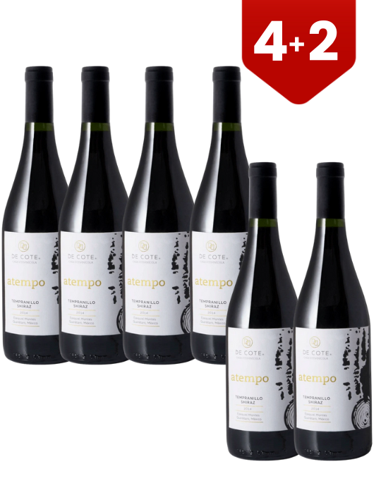 6X4 Vino Tinto De Cote Atempo Tempranillo Shiraz 750 ml