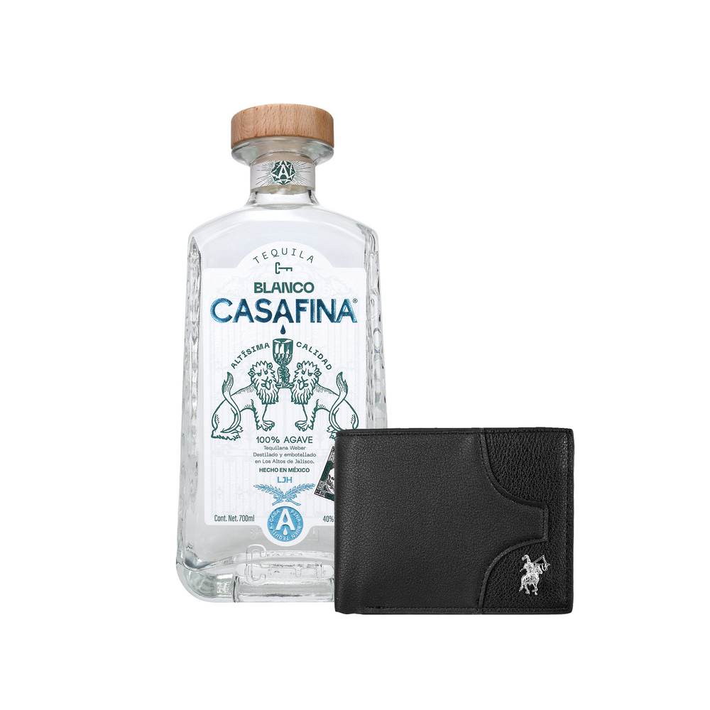 Tequila Casafina Blanco 700 ml 1 Cartera Negra de Regalo