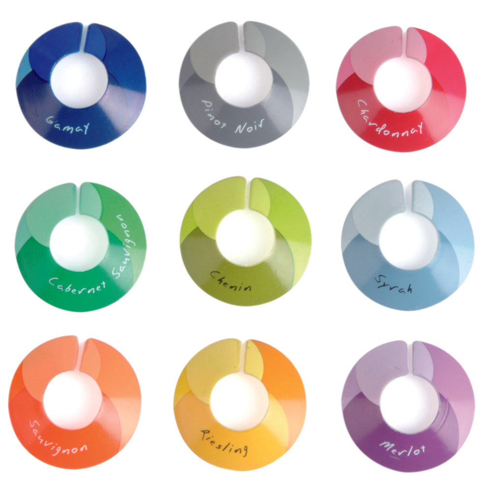 Identificadores para copas "Chic Glass Cépages" 9 Piezas