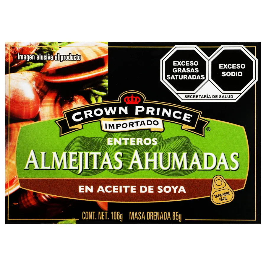 Crown Prince Almejitas Ahumadas en Aceite de Soya 106 gr