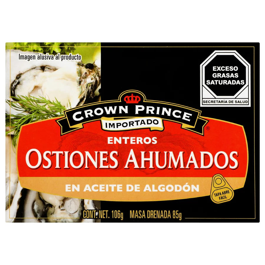 Crown Prince Ostiones Ahumados en Aceite de Algodón 106 gr