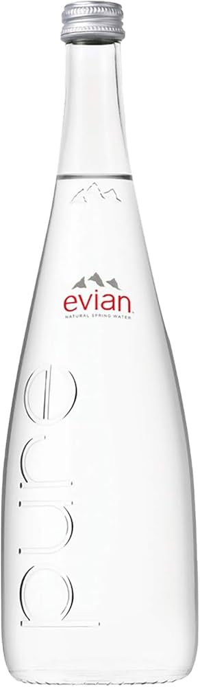 Botella de Agua Natural Evian Glass 750 ml