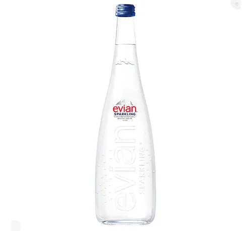 Botella de Agua Mineral Evian Glass Sparkling 750 ml
