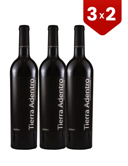 3x2 Vino Tinto Tierra Adentro Malbec 750 ml