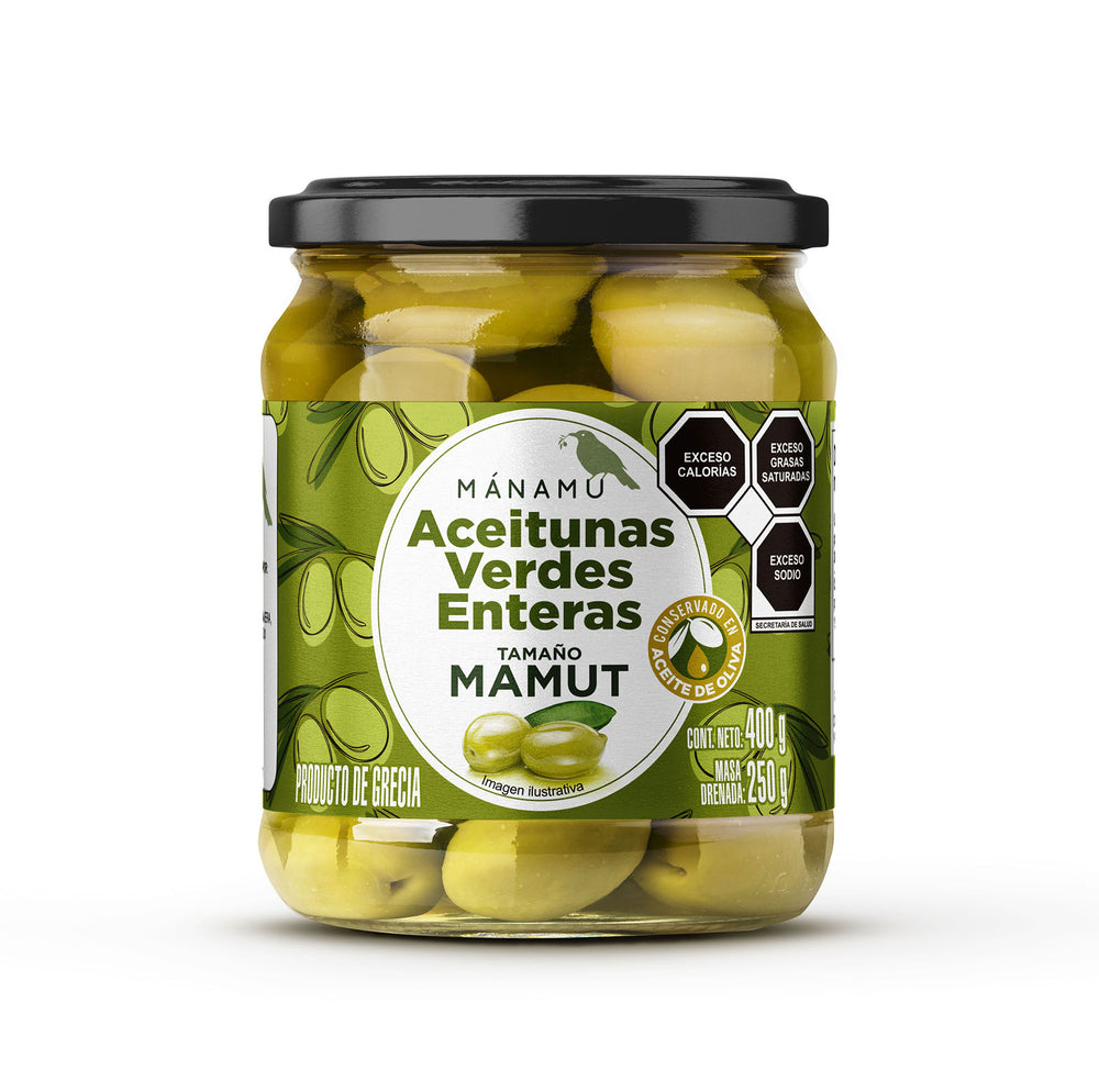 ACEITUNA VERDE CON HUESO EN ACEITE DE OLIVA 400 Gr
