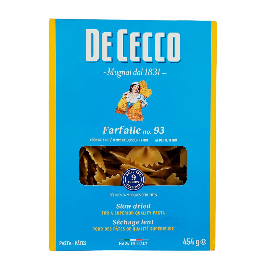 Pasta De Cecco Farfalle De Sémola de 454 gr