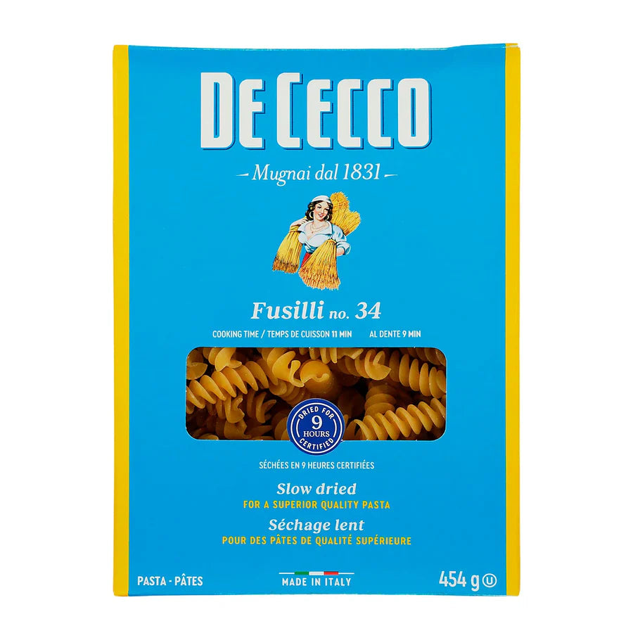 Pasta De Cecco Fusilli De Sémola de 454 gr