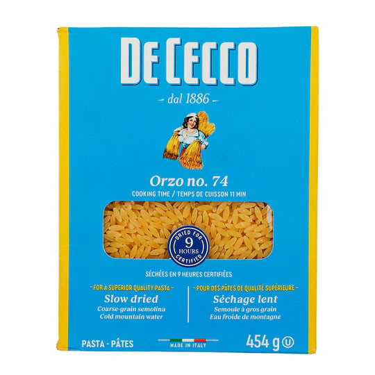 Pasta De Cecco Orzo De Semola de 454 g