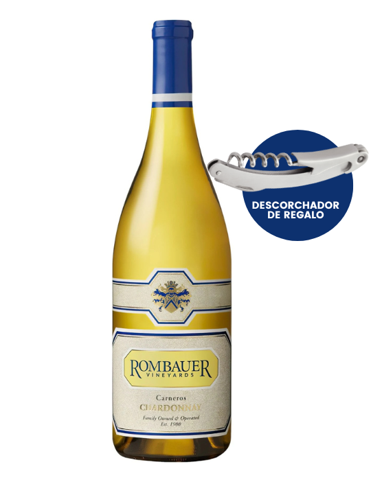Vino Blanco Rombauer Chardonnay 750 ml + Descorchador de regalo