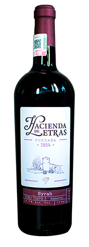 Vino Tinto Hacienda de Letras Syrah 750 ml