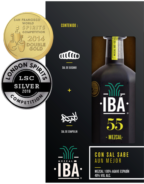 Estuche Mezcal Joven Artesanal Ibá 55 Agave Espadín con Sales 750 ml