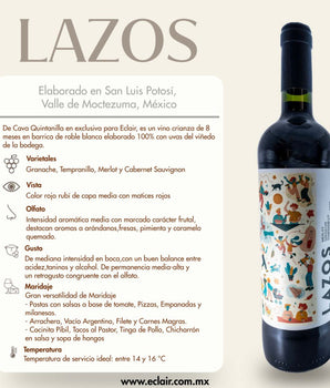 Vino Tinto Lazos 750 ml