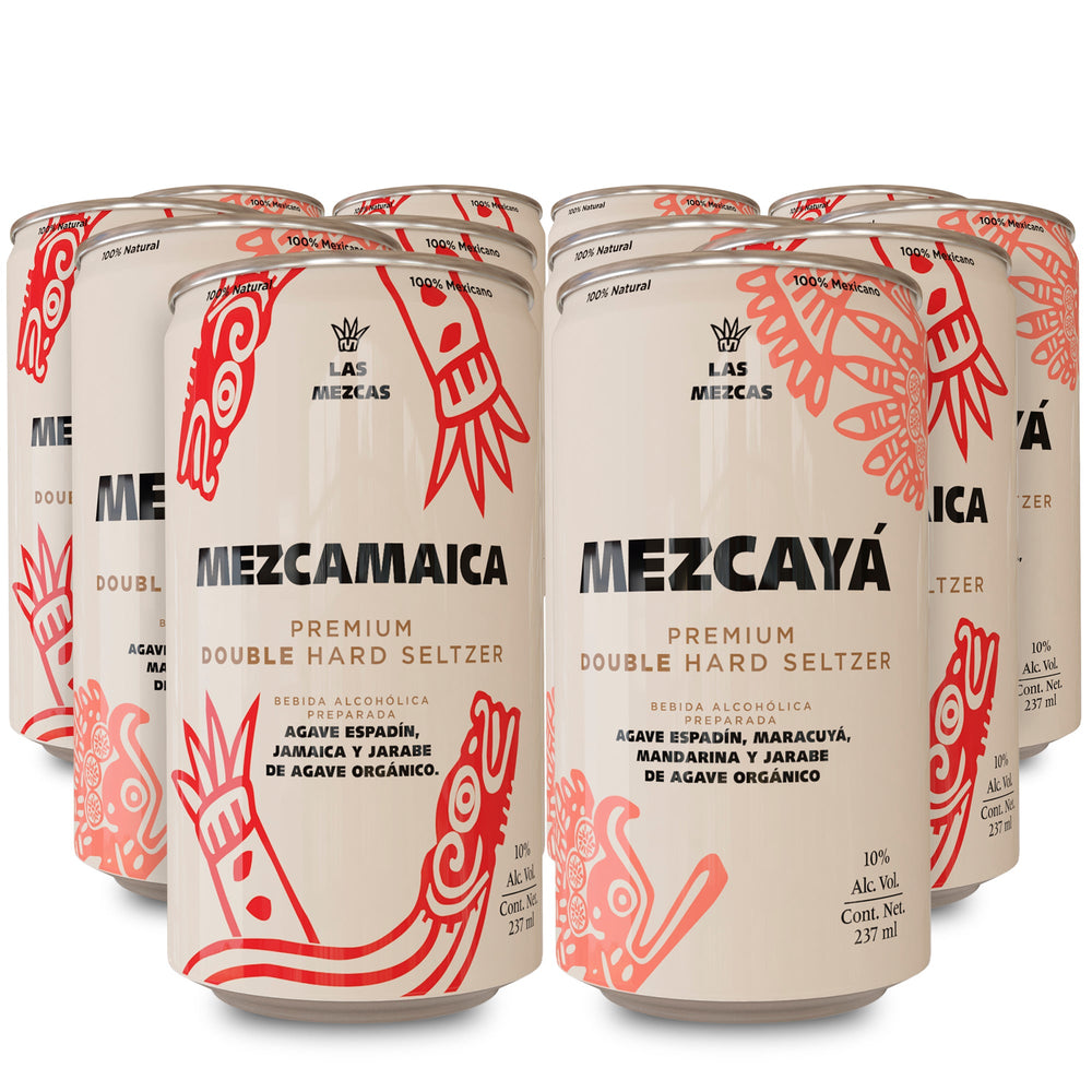 DOUBLE HARD SELTZER MEZCAJITA COMBINADA, 12 latas de 237ml. Mezcamaica y Mezcayá, Doble Hard Seltzer