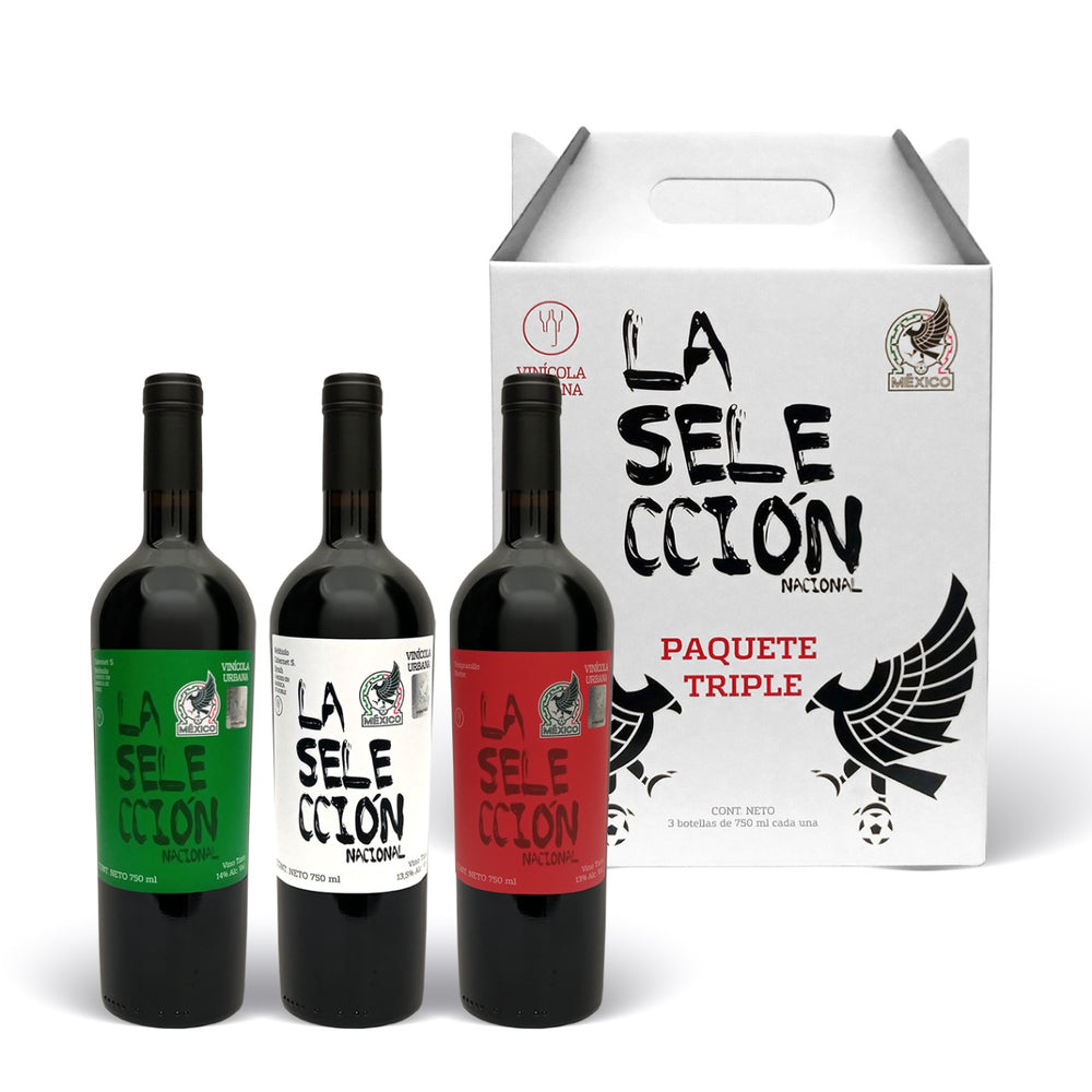 Paquete Edición Especial Vinos Tintos La Selección Nacional Etiqueta Verde, Blanca y Roja 750 ml